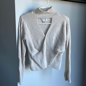 Cutout cross-front sweater